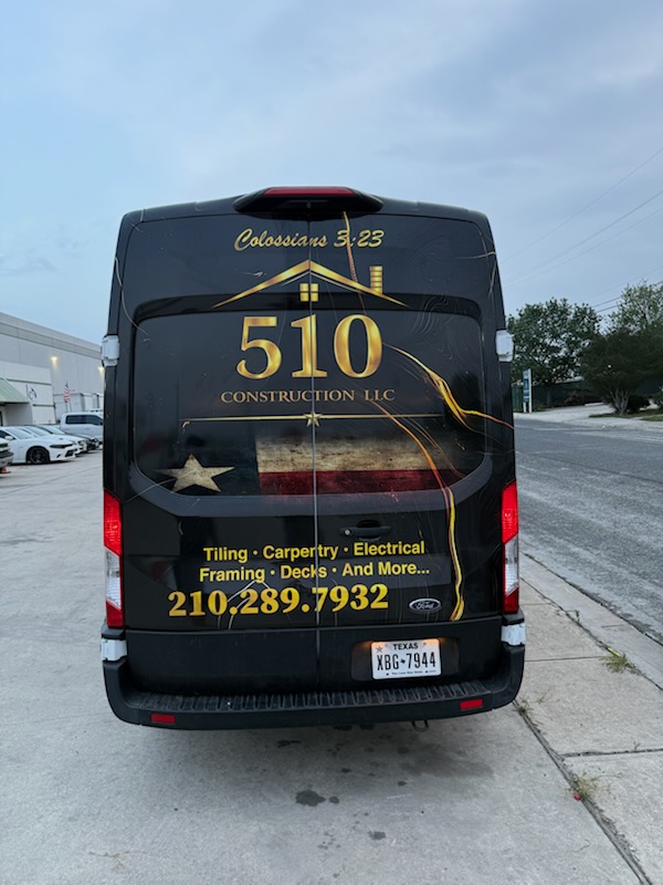 510 Construction van rear view